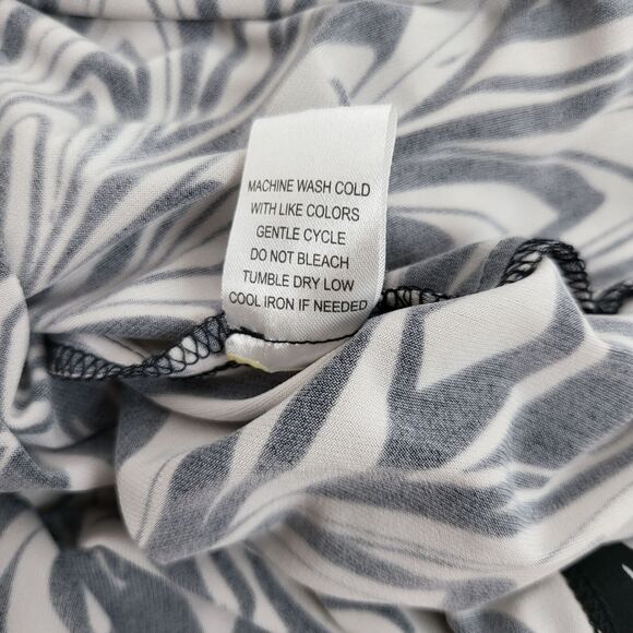 Soho Waist Defined Dress Ruched Tie Shoulder Women 16  Black White Floral Office - Picture 8 of 9